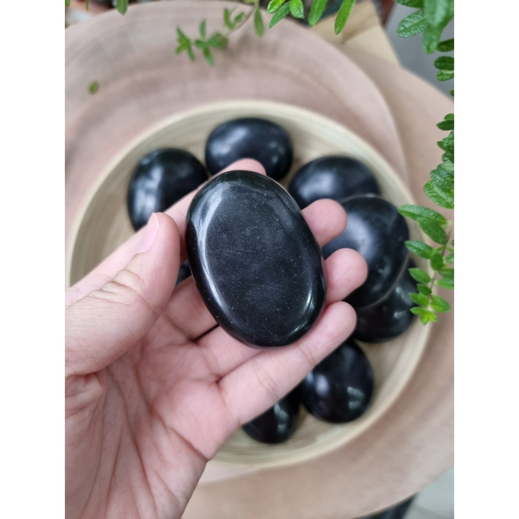 Palm,viên đá bảo vệ Black Tourmaline đá thạch anh, đá thanh tẩy,  dùng trong Tarot, Reiki, phong thủy, thiền định
