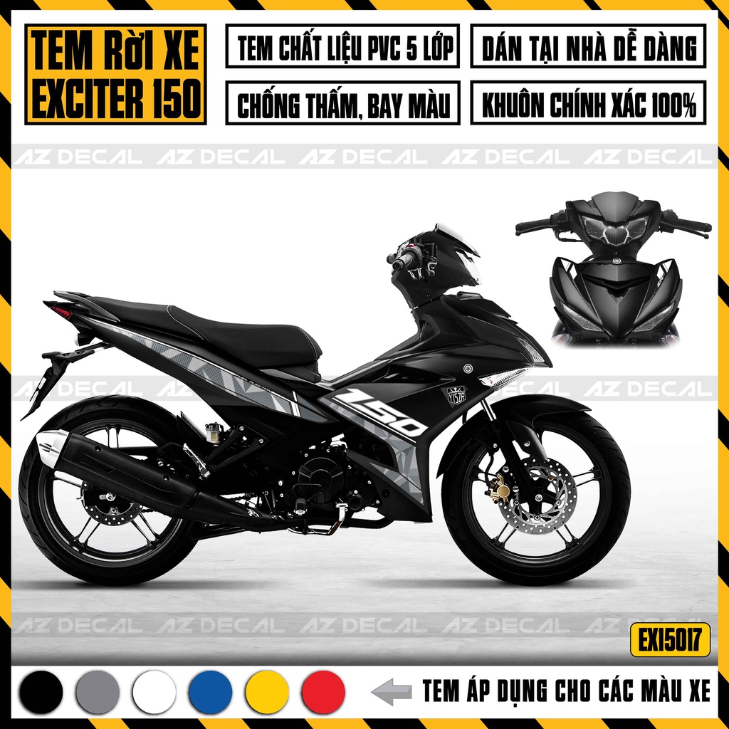 Tem Rời Xe Exciter 150 Mẫu Họa Tiết Cách Điệu | 2EX15017 | Decal Chế Dán Xe EX150 Độc Đáo Chống Thấm Nước