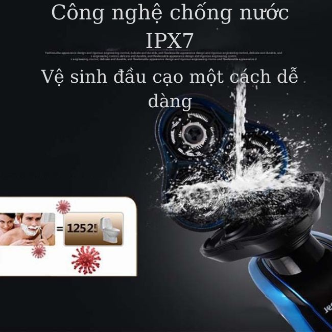 [Freeship] Máy Cạo Râu, Máy Cạo Râu Đa Năng 3 Lưỡi Xoay Chống Nước IPX7 PHOLZPS Cao Cấp Chính Hãng