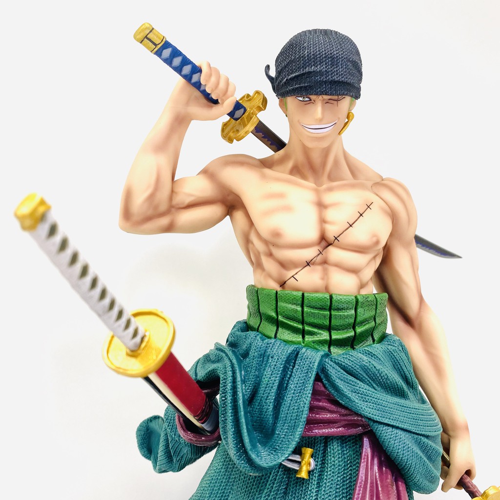 Mô hình Roronoa Zoro Siêu Đẹp tam kiếm cao 36 cm, Nặng 3kg ( 2 Đầu ) - Figure Tượng One Piece