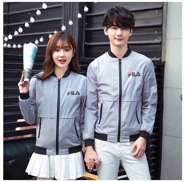 Áo khoác dù cặp chữ Fila