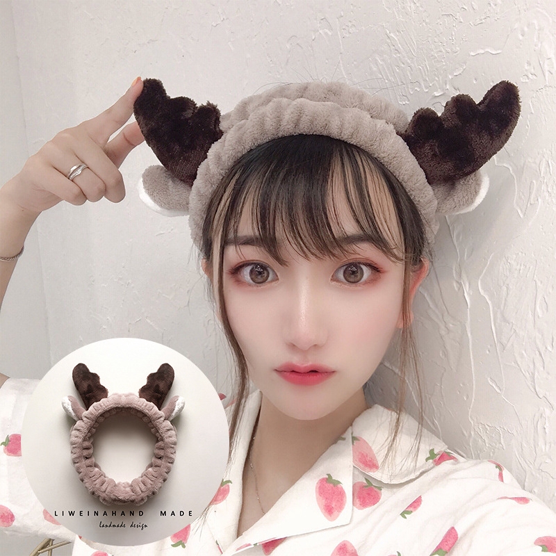 Băng đô cài tóc hình sừng hươu phong cách Hàn Quốc cho nữ