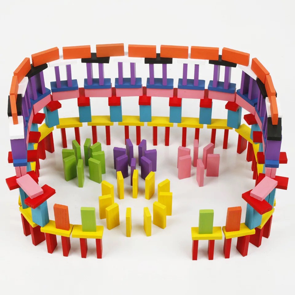 DOMINO gỗ TUBITOYS nhiều màu 120 chi tiết cho bé