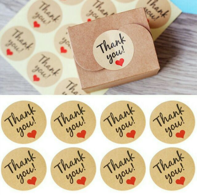 Set 36 sticker Thank You giấy kraft ❤