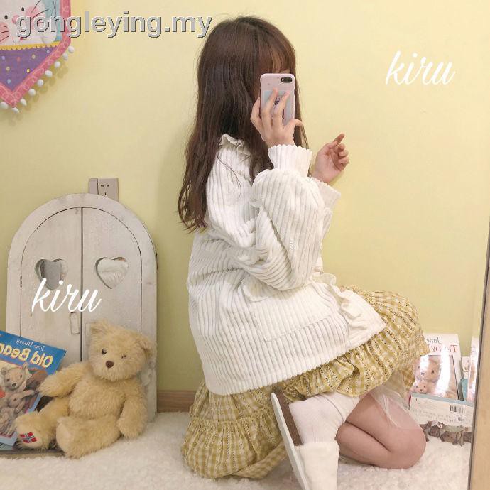 Áo Khoác Cardigan Tay Dài Phồng Mềm Mại Có Túi Phong Cách Nhật Bản Cho Nữ