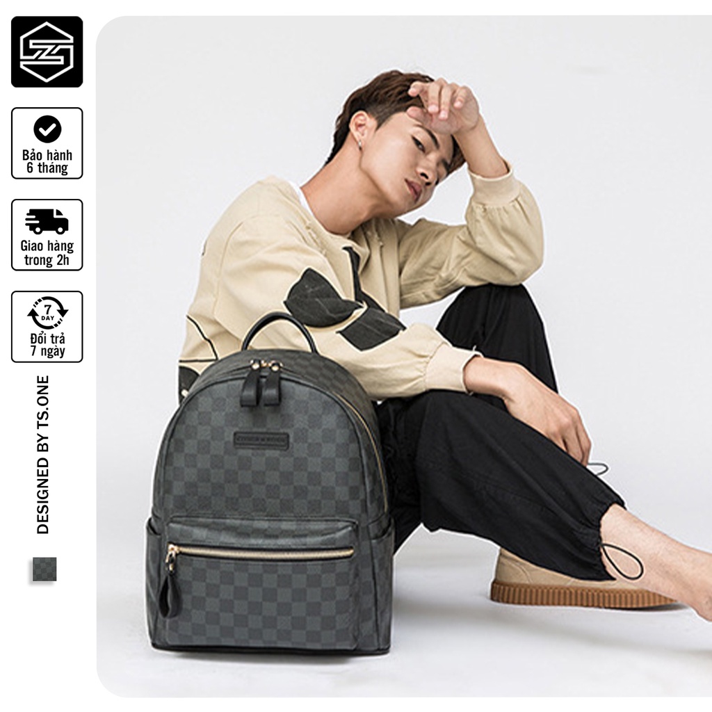 Balo da caro, Balo da nam nữ đi học đi chơi TS.ONE cao cấp chống nước  có thể đựng laptop 14 inch CARO1