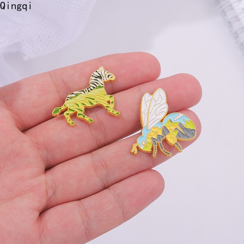 Ghim cài áo MISS ZOE hình ngựa vằn / báo / ong dễ thương sáng tạo