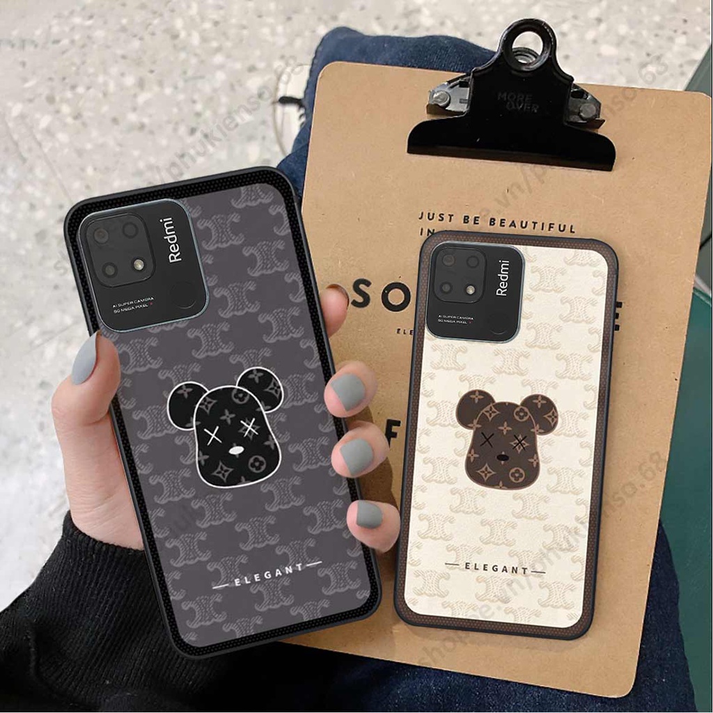 Ốp lưng điện thoại Xiaomi Redmi 10C elegant, gấu be@rbrick cao cấp, vỏ ốp rẻ đẹp