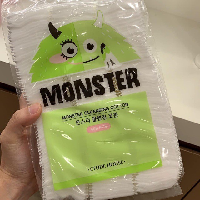 Bông tẩy trang Etude House Monster Cleansing Cotton 408 miếng