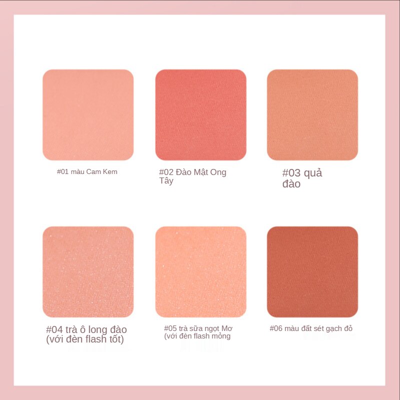 Kẹo má hồng lameila đích thực nude trang điểm mặt trời đỏ nữ tự nhiên màu cam rouge | BigBuy360 - bigbuy360.vn