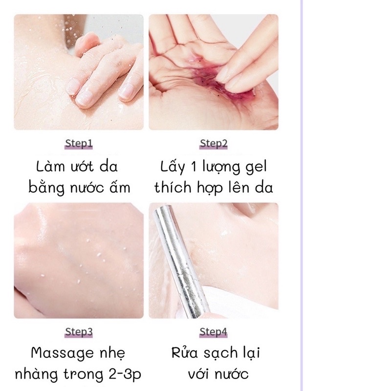 Gel tẩy tế bào chết toàn thân Mâm Xôi Đen, Dưỡng Trắng