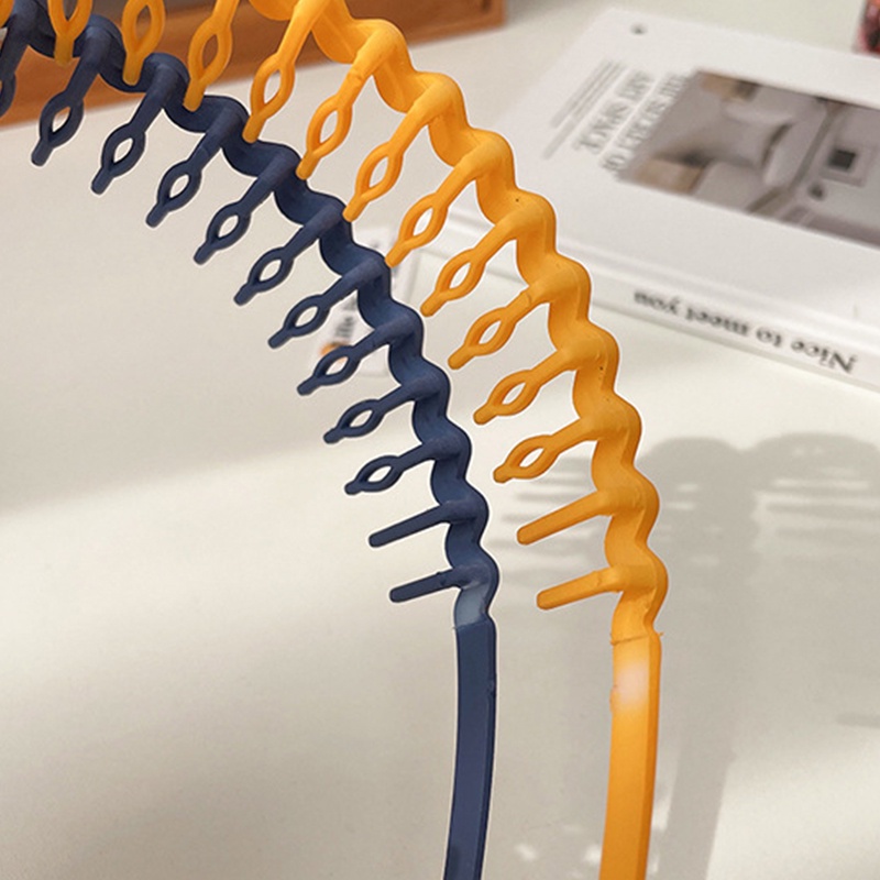 Băng Đô Cài Tóc Răng Cưa Bằng Nhựa Mặt Nhám Nhiều Màu Thời Trang Đơn Giản Chống Trượt Cho Nữ