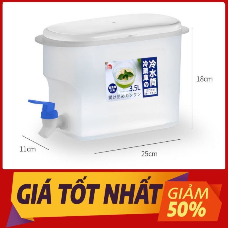 Bình nước để tủ lạnh loại 3,5 lít có vòi,bình chuyên để tủ lạnh để nước siêu mát, tiện lợi nhựa an toàn đảm bảo sức khỏe