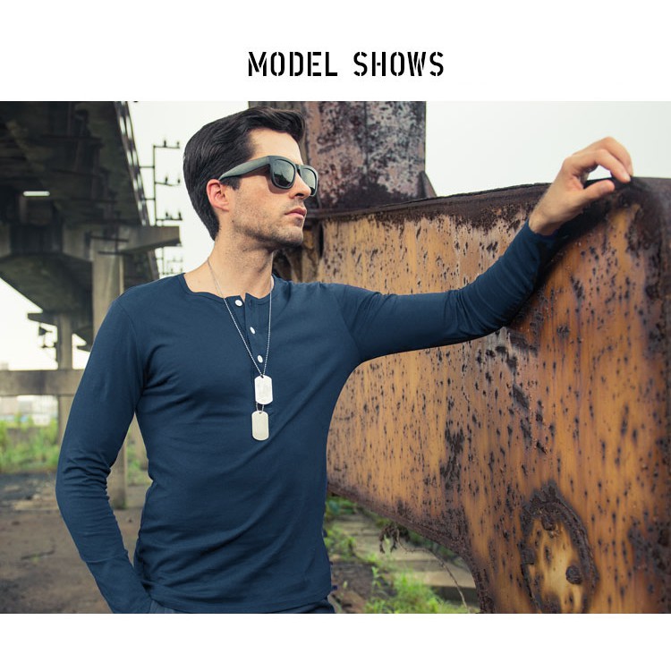 Áo thun tay dài cổ trụ Fox_ Gblue