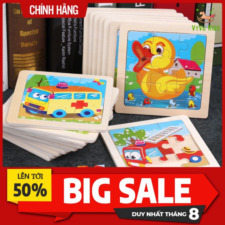 Đồ chơi ghép hình lắp ráp 9 mảnh cho bé tranh xếp hình size nhỏ  thông minh VyVu Kids DC51