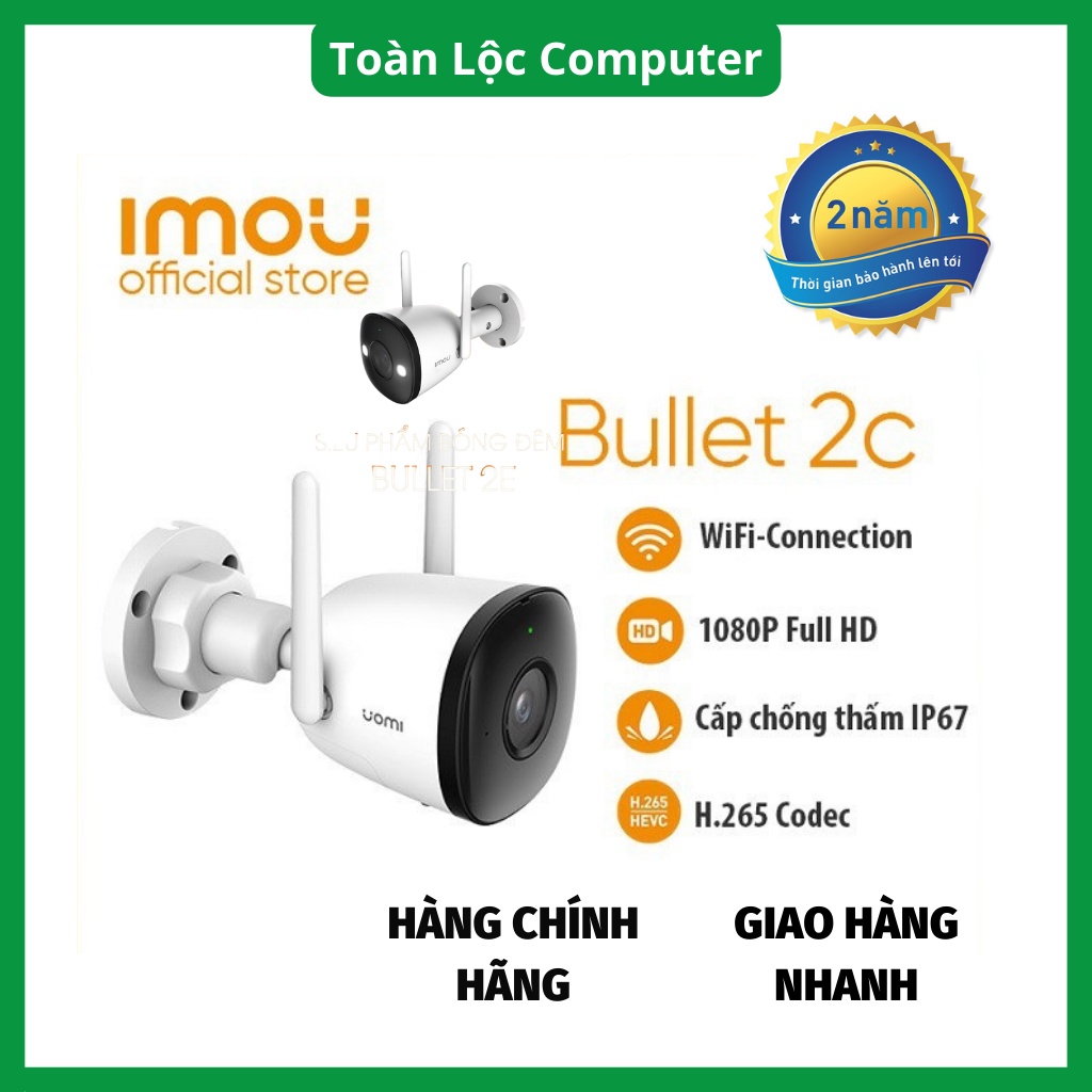 Camera imou ip wifi không dây ngoài trời F22p 2.0 có mic thu âm Hàng Chính Hãng