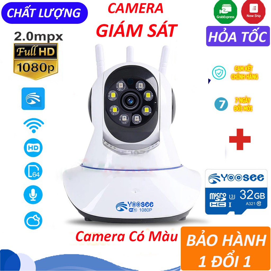 Camera IP Yoosee 360 quan sát rõ ngày đêm kèm thẻ nhớ Yoosee 32GB | Bảo Hành 6 Tháng