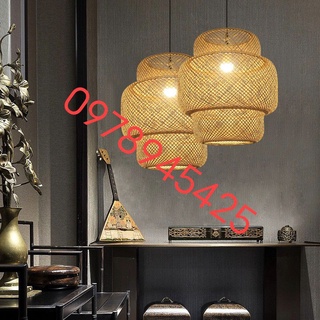 Đèn mây tre đan- đèn tre đan- Đèn thả mây tre 06