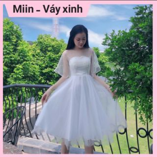 Váy prom tay ren đính ngọc