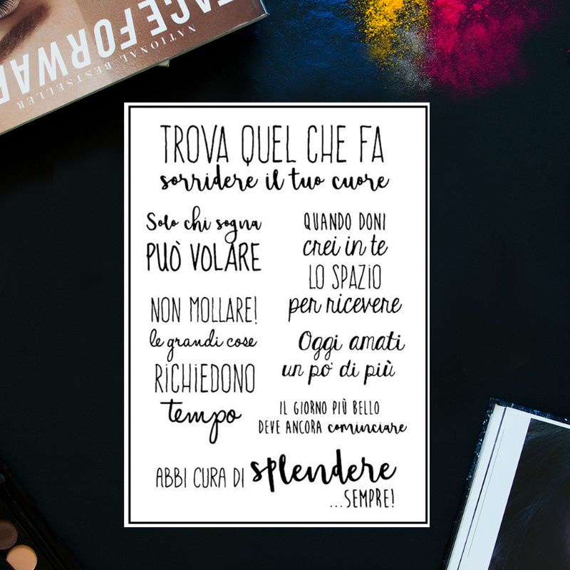 Tem Đóng Dấu Bằng Silicon Trong Suốt Hình Chữ Ý DIY Đa Ứng Dụng