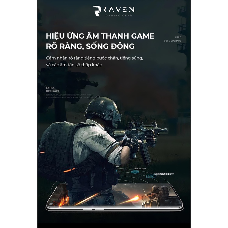Tai nghe gaming có dây, tai nghe chơi game âm bass mạnh, chống ồn - Raven Gaming Gear