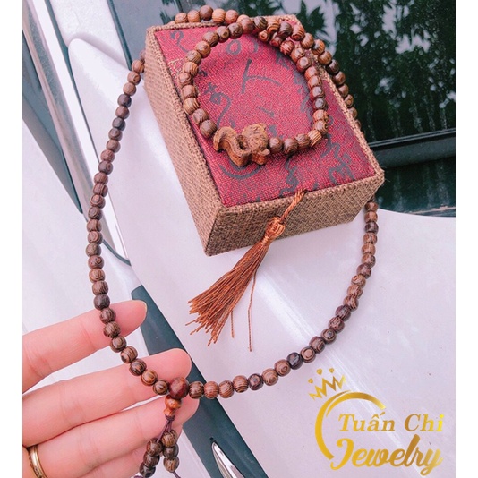 𝑮𝑰𝑨̉𝑴 𝑺𝑶̂́𝑪 Vòng Tay Trầm Hương, Chuỗi Tràng Hạt 108 Hạt Và Hồ Ly Phong Thủy Tình Duyên May Mắn, 1 Vòng Tặng 1 Hộp