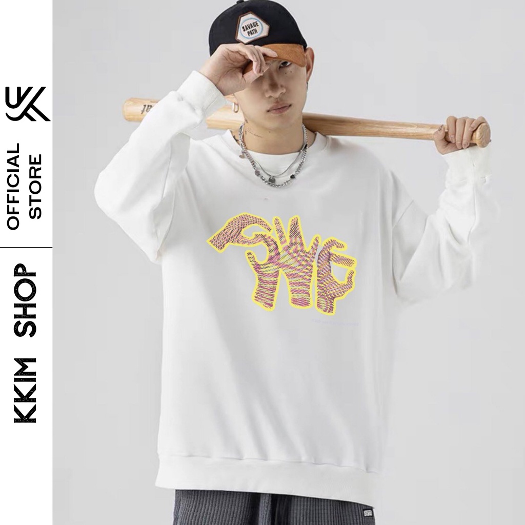 Áo nỉ Sweater SWE Nam Nữ, Form RỘNG CHUẨN Xu Hướng, áo Tay dài nỉ bông Cao Cấp Unisex. KKIM Style