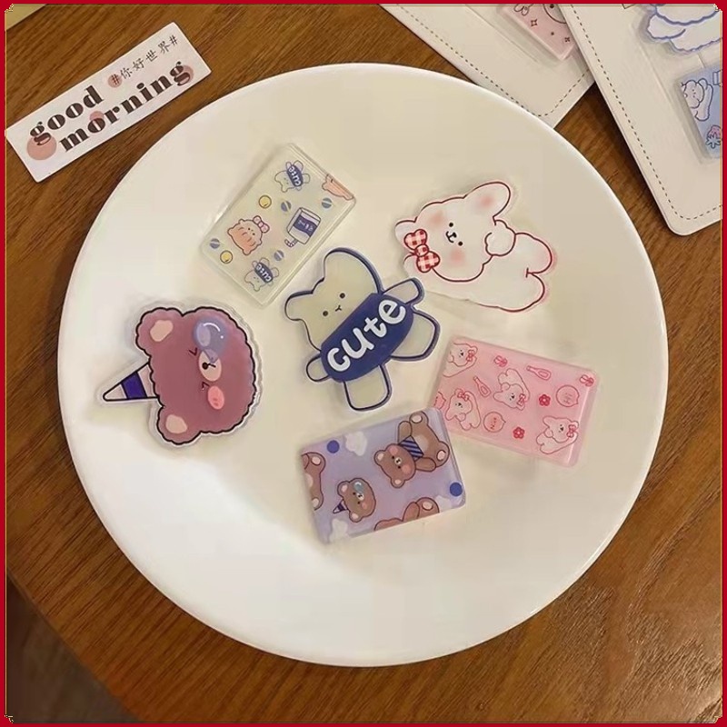 Kẹp Tóc Mỏ Vịt Bằng Acrylic In Họa Tiết Hoạt Hình Dễ Thương Phong Cách Hàn Quốc