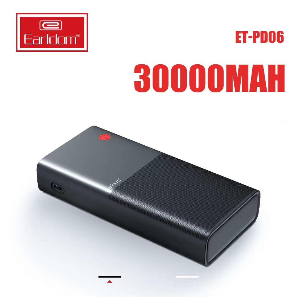 Pin sạc dự phòng 30.000mAh Earldom, sạc nhanh PD có màn hình hiển thị chế độ vào ra