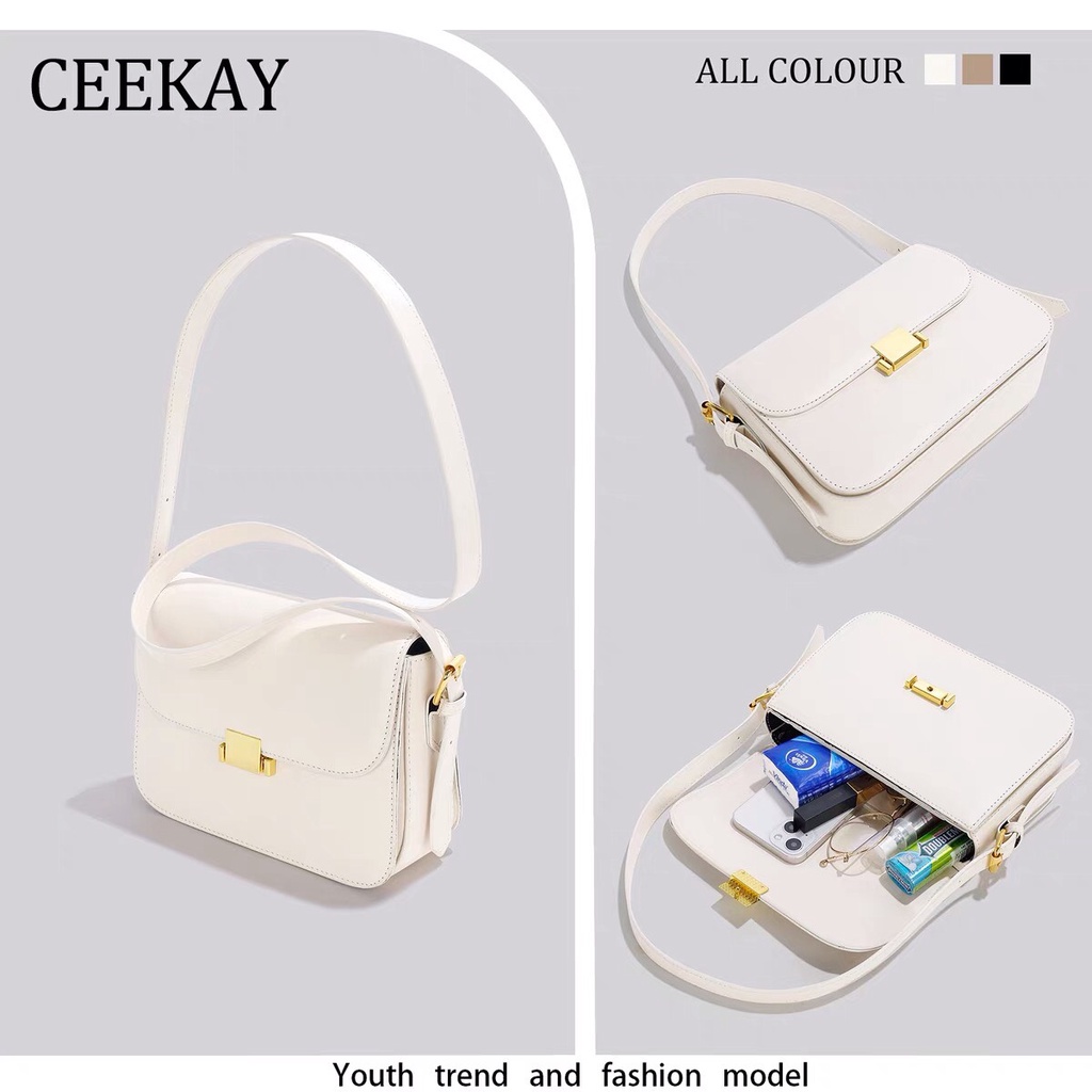 Túi Xách Nữ CEEKAY Dáng Vuông, Trơn Kéo Khóa Quai Da PU Kèm Quai Đeo Thanh Lịch, Sang Trọng - Hàng Quảng Châu