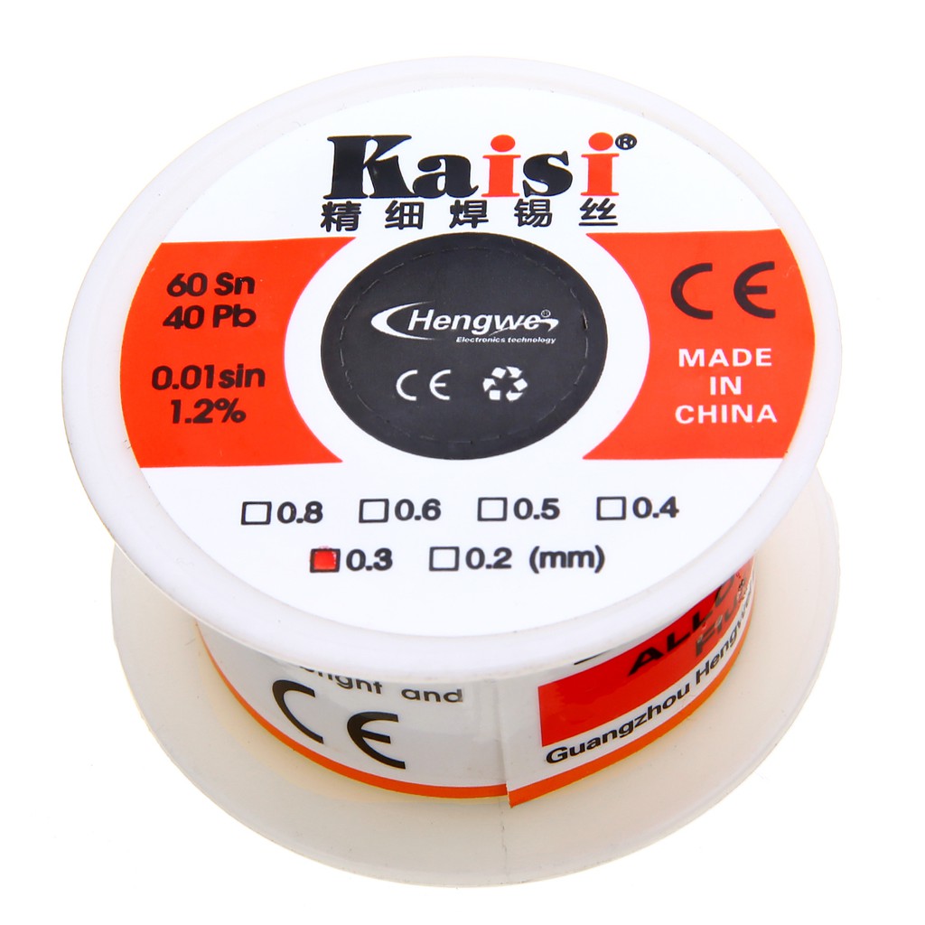 Cuộn Dây Hàn Thiếc 0.3mm 50G 60 / 40 Rosin Core Flux 1.2%