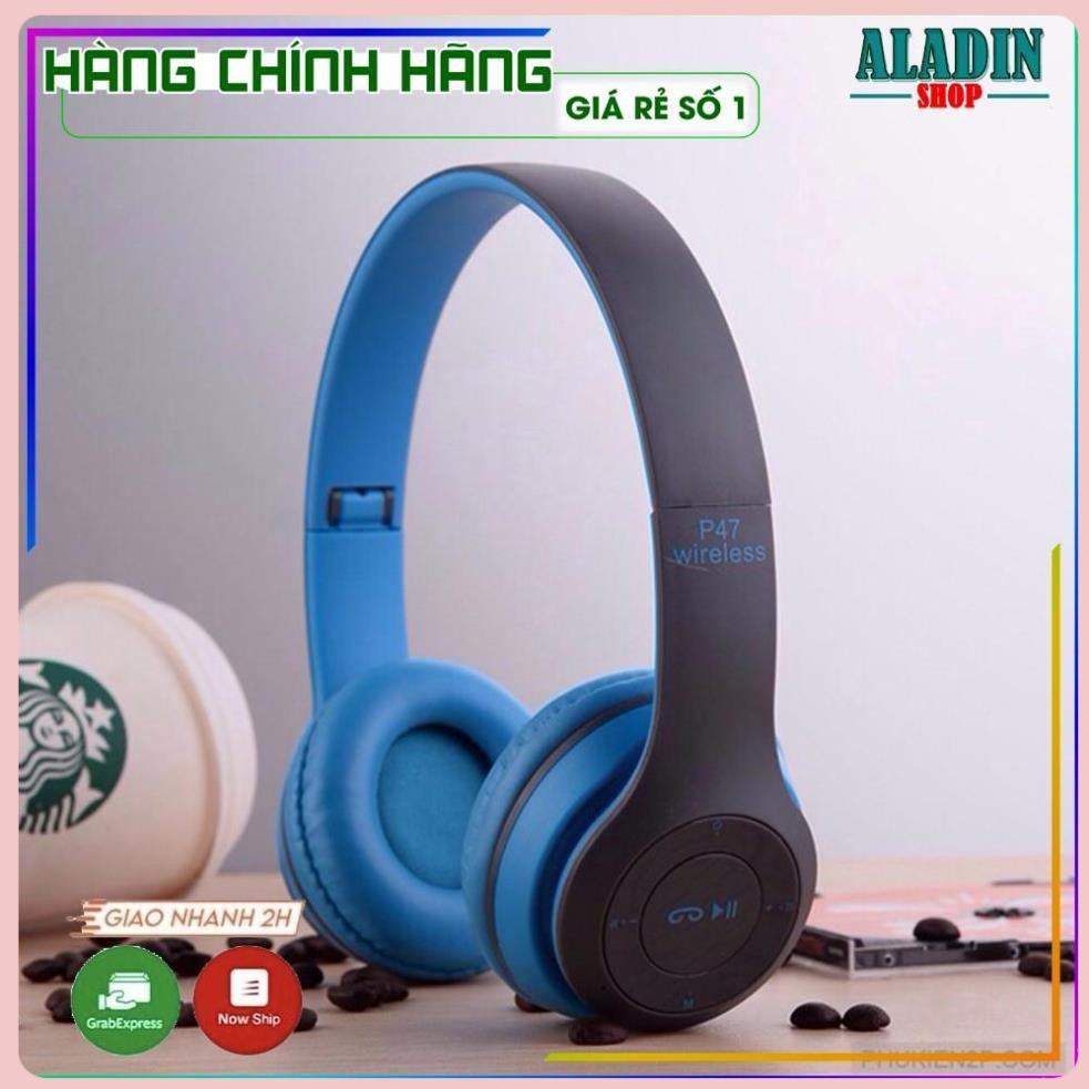 [GIÁ SỈ CHO ĐẠI LÝ] Tai Nghe Không Dây Kết Nối Bluetooth P47 Có Khe Cắm Thẻ Nhớ_Aladin2021