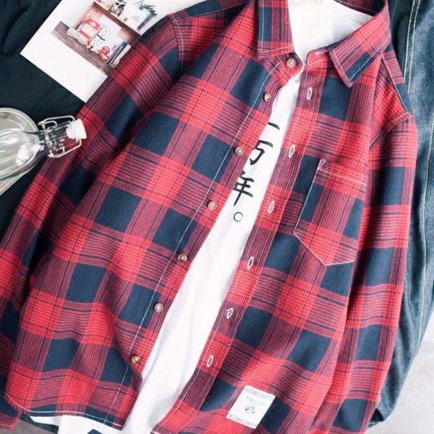 Áo sơ mi nam kẻ caro ulzzang fom rộng hàng độc lạ đẹp chuẩn loại 1 | BigBuy360 - bigbuy360.vn