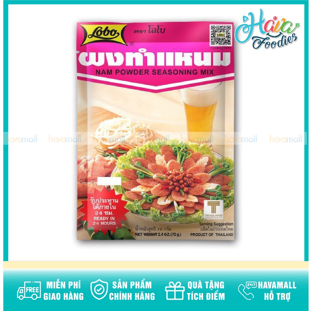 Gia Vị Làm Nem Chua Thái Lan Hiệu Lobo Gói 70gr