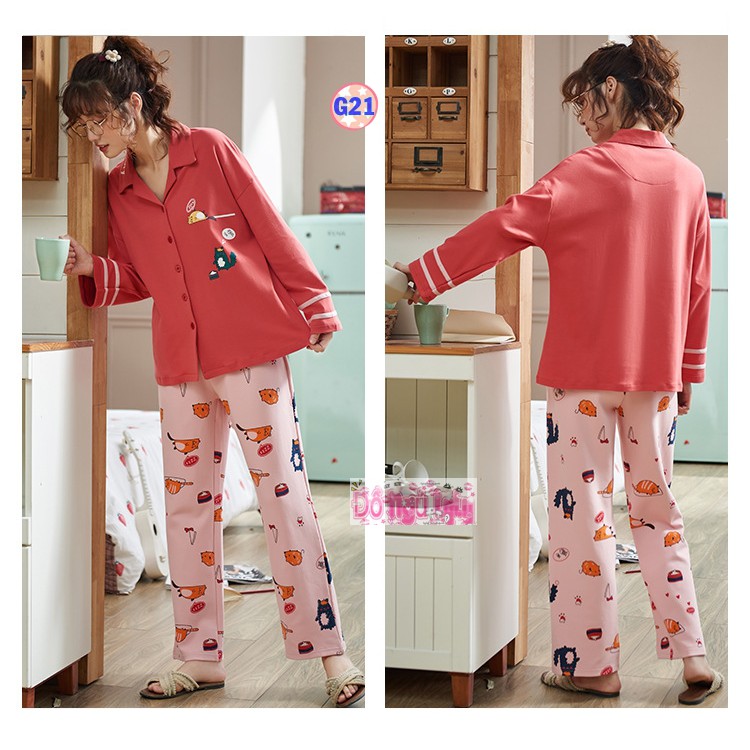 Bộ Pijama Dài Tay Mã G6 (cotton Mềm Mịn)