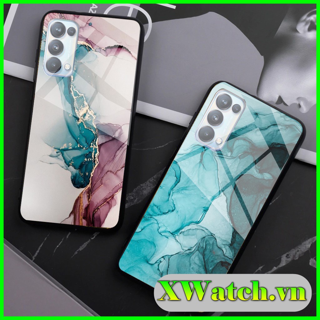 Ốp lưng phủ bóng Oppo Reno 3 Reno 5 Reno 4 pro A1k A3s A5s A5 /A9 2020 A31 2020 A52 A92 A53 A74 A93 Reno 2F F9 vân đá
