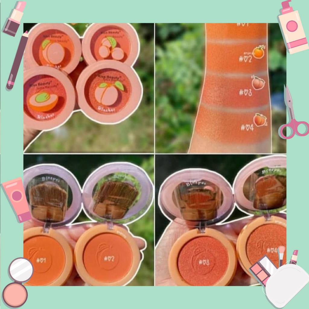 Má hồng trái đào 1 ngăn Kiss Beauty Blusher