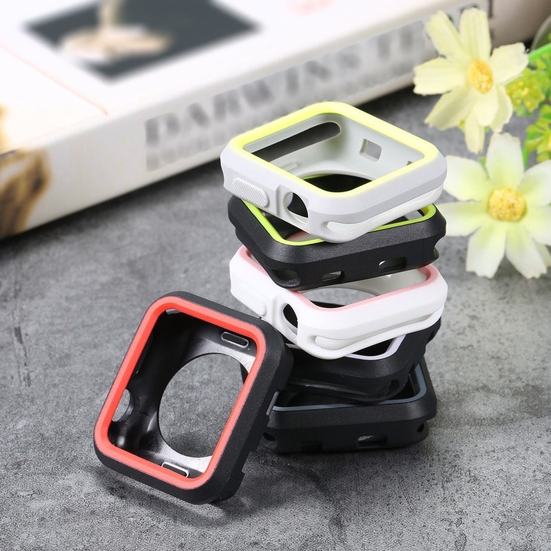 Ốp nhựa silicone cho Apple Watch đồng hồ thông minh Series 1/2/3/4/5/6/SE size 38/40/42/44mm