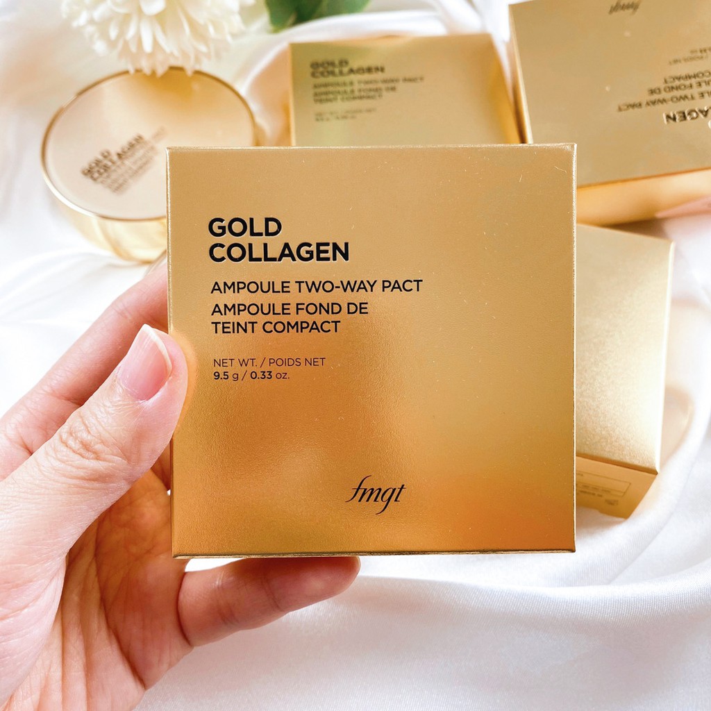 Phấn phủ TheFaceShops Gold Collagen Ampoule TwoWay Pact - CSTOREVN