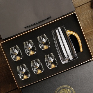 Bộ ly rượu mắt trâu pha lê mạ vàng 24k