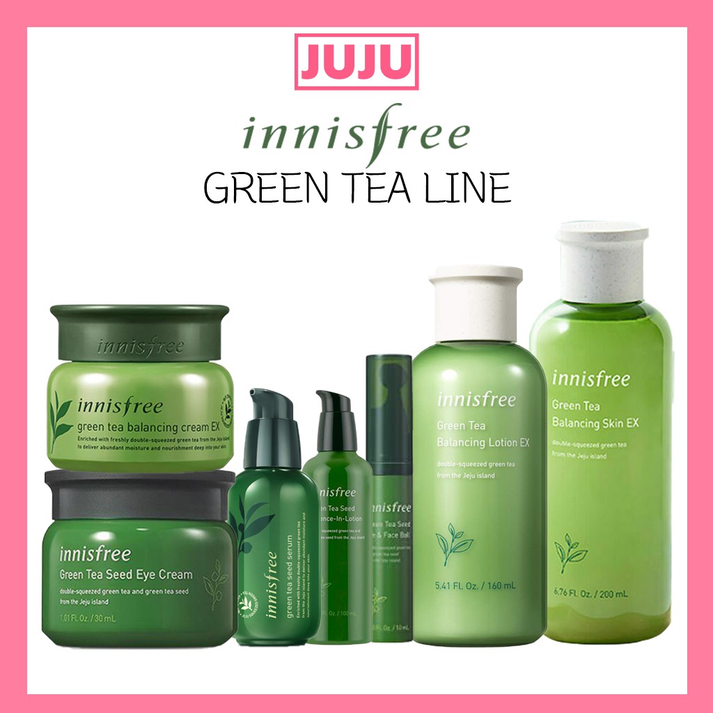 [Hàng mới về] Serum/kem mắt/nước cân bằng/lotion/kem dưỡng da Innisfree chiết xuất từ trà xanh an toàn