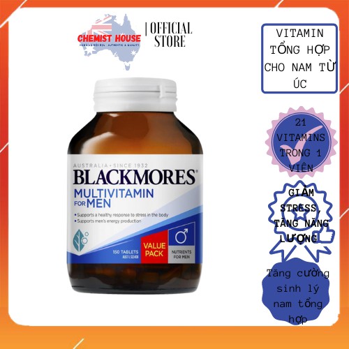 [Hàng chuẩn Úc] Vitamin tổng hợp cho Nam/đàn ông - Blackmores Multivitamin for Men DATE 2023 | BigBuy360 - bigbuy360.vn