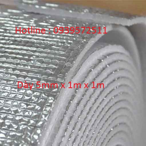 Cuộn xốp tráng bạc 5mm x 1m x 1m một mặt bạc