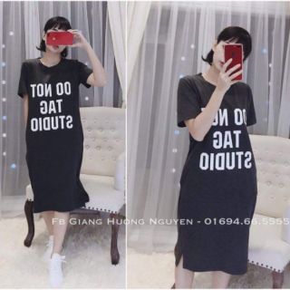 Đầm Suông in Chữ Dài 1m1 ( 4 màu )