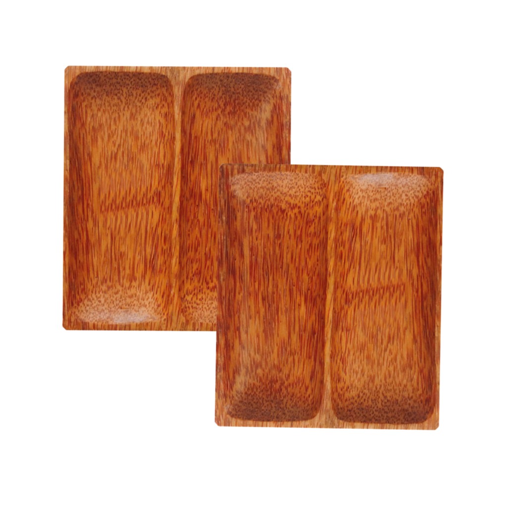 Dĩa gỗ dừa 2 ngăn Ohi@ma