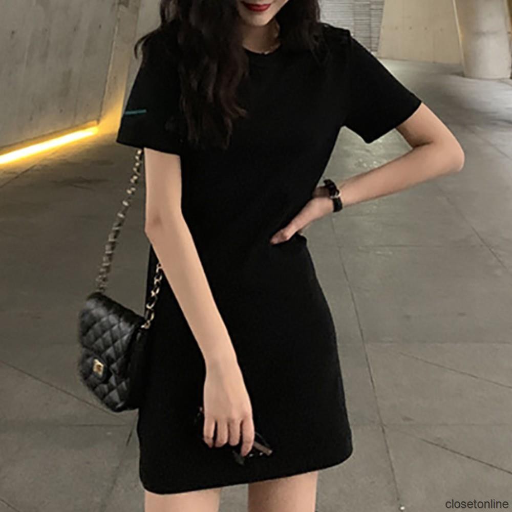 [Mã FAMAYWA giảm 10K đơn 50K] Đầm đen Nữ Thời Trang Retro Phong Cách Chữ A Ngắn Tay Dáng Ôm Gợi Cảm Cho