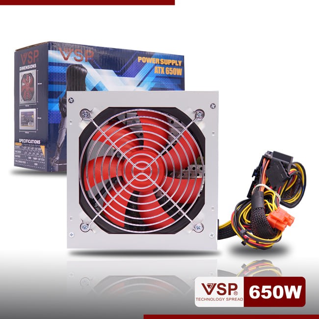 Nguồn máy tính Power VSP 650W Fan 12 Chất Lượng