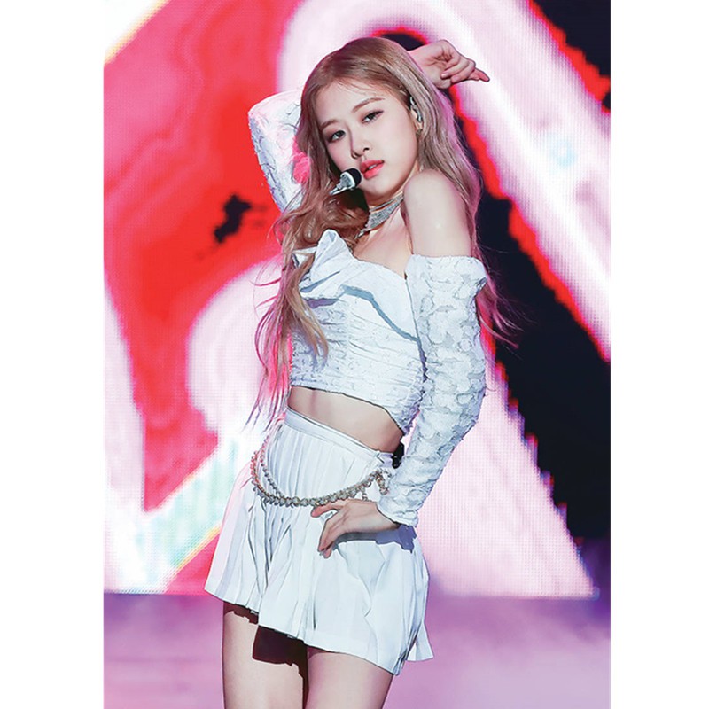 Set Trang Phục Áo Trễ Vai +Chân Váy Ren Thiết Kế Cao Cấp-Outftit Biểu Diễn Đỉnh Của Rose BlackPink