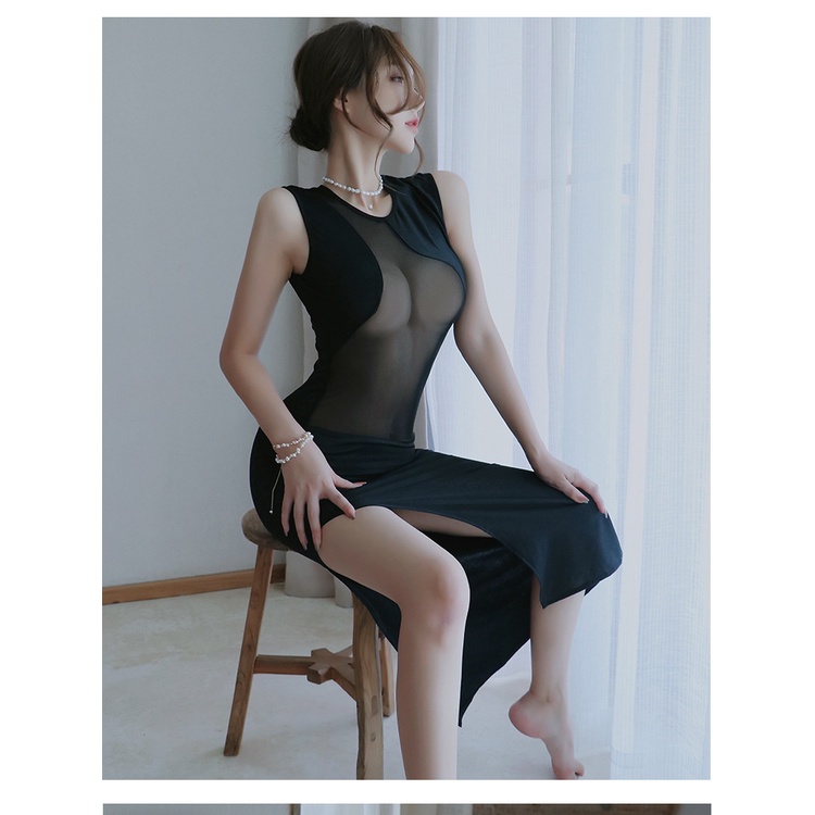 SALE SỐC - Đầm ngủ Kiều nữ xẻ tà CM292