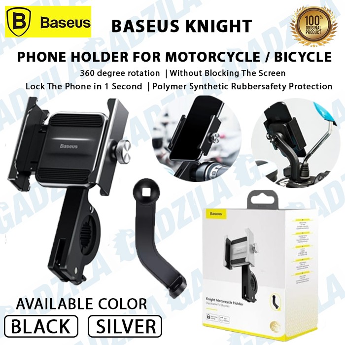 Giá Đỡ Điện Thoại Baseus Knight Màu Đen Gắn Xe Đạp / Mô Tô